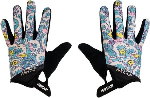 Handup Youth كامل الأصابع خفيف الوزن مضاد للانزلاق دراجة جبلية MTB دراجة Enduro Downhill XC قفازات موتوكروس للجنسين 50+ UFP حماية من الشمس (ركوب الموجة، شباب كبير) in Kuwait