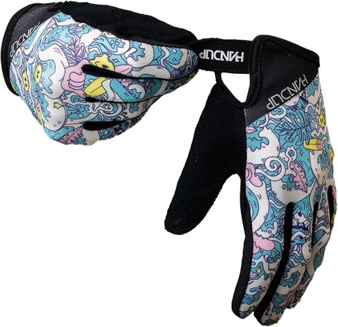 Handup Youth كامل الأصابع خفيف الوزن مضاد للانزلاق دراجة جبلية MTB دراجة Enduro Downhill XC قفازات موتوكروس للجنسين 50+ UFP حماية من الشمس (ركوب الموجة، شباب كبير) in Kuwait