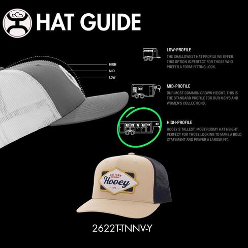 قبعة سائق الشاحنة الشبابية من HOOEY Diamond - قبعة Snapback قابلة للتعديل من 6 ألواح عالية الجودة - للأماكن الخارجية، كاجوال، المشي لمسافات طويلة، قبعة بيسبول، جانب شبكي مسامي، كلاسيكي كلاسيكي قابل للتعديل مناسب باللون الأسمر/البحرية in Saudi Arabia