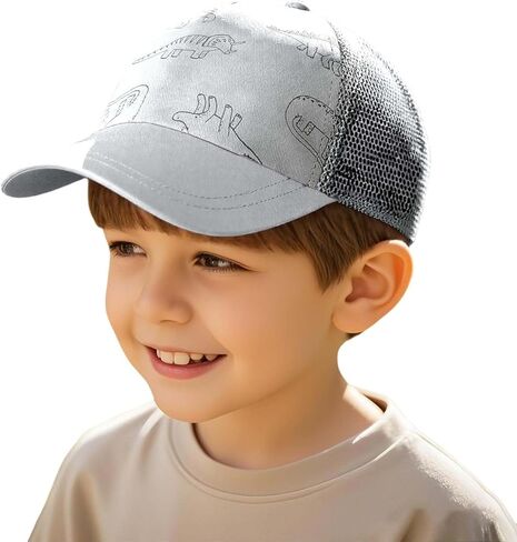 Boy's Girl's Outdoor Baseball Caps Cute Cartoon Graphic Print Lightweight Breathable Mesh Sun Hats Kids Playwear Caps 2-10Y in Saudi Arabia