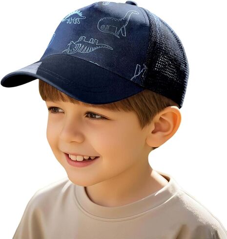 Boy's Girl's Outdoor Baseball Caps Cute Cartoon Graphic Print Lightweight Breathable Mesh Sun Hats Kids Playwear Caps 2-10Y in Saudi Arabia