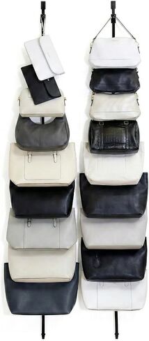 حقيبة يد منحنية مثالية فوق الباب ومنظم محفظة لـ 9 حقائب. أسود. in Kuwait