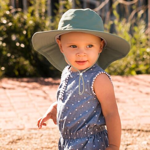 Army Green Kids Sun Hat, Quick Dry Flat Top Cape Hat, Outdoor UV Protection Bucket Cap for 2-5Y & 5-10Y in Saudi Arabia