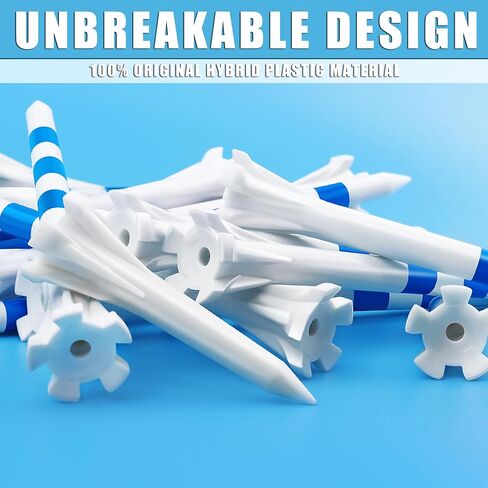 CHAMPKEY Advanced 5-Prong Plastic Golf Tees 120 or 100 Pack - 50% Ball Contact Surface Optimization with Longer Distance Performance Golf Tees Plastic in Kuwait