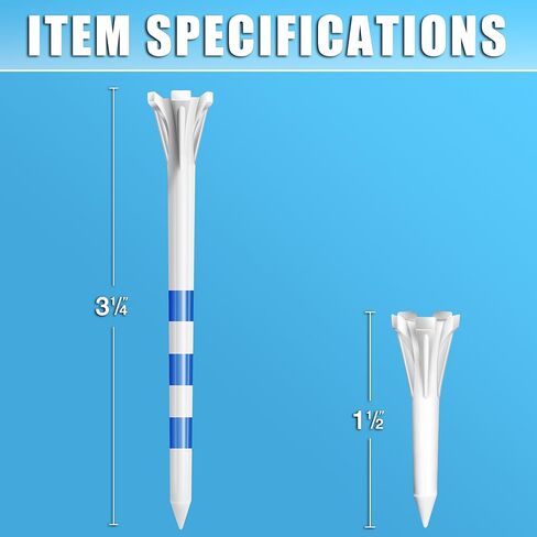 CHAMPKEY Advanced 5-Prong Plastic Golf Tees 120 or 100 Pack - 50% Ball Contact Surface Optimization with Longer Distance Performance Golf Tees Plastic in Kuwait