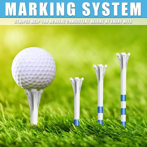 CHAMPKEY Advanced 5-Prong Plastic Golf Tees 120 or 100 Pack - 50% Ball Contact Surface Optimization with Longer Distance Performance Golf Tees Plastic in Kuwait
