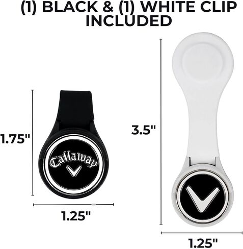 Callaway Magnetic Golf Ball Marker Hat Clips 2-Pack - Black/White in Kuwait