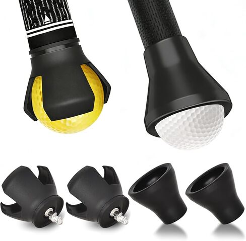 Golf Ball Retriever Set, 4pcs (2X 3-Prong and 2X Suction Cup) Golf Ball Grabbers for Putter End, No Bending, Quick Install, Durable Golf Accessories for Seniors & Golf Lovers in Kuwait