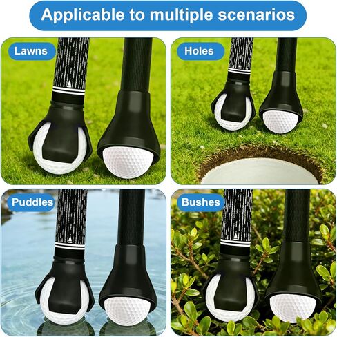 Golf Ball Retriever Set, 4pcs (2X 3-Prong and 2X Suction Cup) Golf Ball Grabbers for Putter End, No Bending, Quick Install, Durable Golf Accessories for Seniors & Golf Lovers in Kuwait