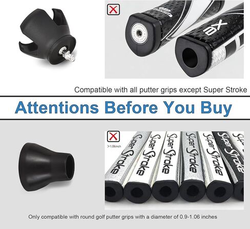 Golf Ball Retriever Set, 4pcs (2X 3-Prong and 2X Suction Cup) Golf Ball Grabbers for Putter End, No Bending, Quick Install, Durable Golf Accessories for Seniors & Golf Lovers in Kuwait