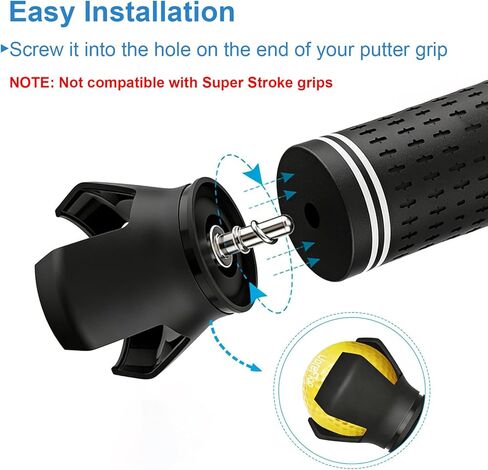 Golf Ball Retriever Set, 4pcs (2X 3-Prong and 2X Suction Cup) Golf Ball Grabbers for Putter End, No Bending, Quick Install, Durable Golf Accessories for Seniors & Golf Lovers in Kuwait