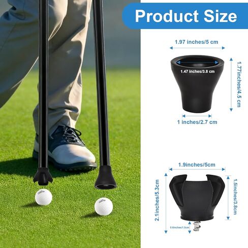 Golf Ball Retriever Set, 4pcs (2X 3-Prong and 2X Suction Cup) Golf Ball Grabbers for Putter End, No Bending, Quick Install, Durable Golf Accessories for Seniors & Golf Lovers in Kuwait