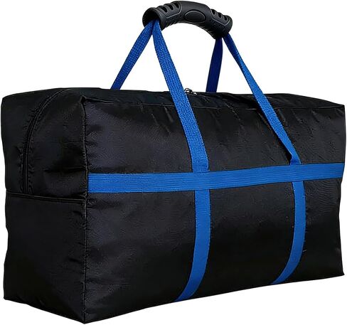 Large Duffle Bag for Travel - 60-inch Heavy Duty Extra Large Sports Duffle Bag with Upgrade Zipper, Sturdy & Water Resistant Long Duffle Bag for Camping Moving (Black) (56"X 15"X 27") in Saudi Arabia