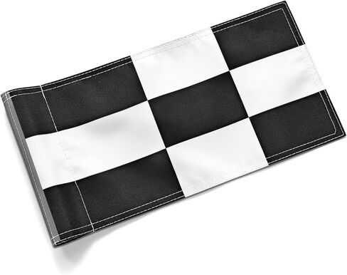 Checkered Golf Putting Green Flag, Black and White Plaid Pattern, 6x12 Inches with Sleeve, UV Resistant Double-Sided, 600D Polyester (1, Red/White) in Saudi Arabia