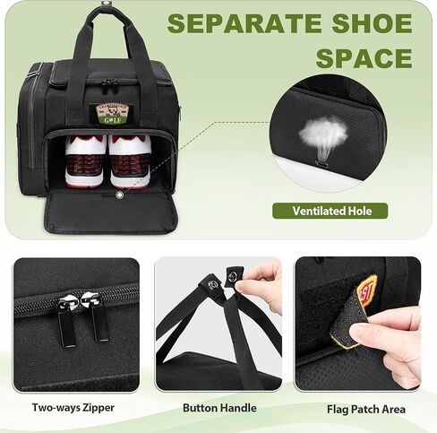 DSLEAF Small Golf Trunk Organizer Bag for Men & Women, Golf Car Locker with Bottom Shoe Space for A Pair of Shoes, Multiple Pockets for Balls, Tees, Cap, Gloves and Towels in Saudi Arabia