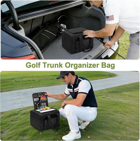 DSLEAF Small Golf Trunk Organizer Bag for Men & Women, Golf Car Locker with Bottom Shoe Space for A Pair of Shoes, Multiple Pockets for Balls, Tees, Cap, Gloves and Towels in Saudi Arabia