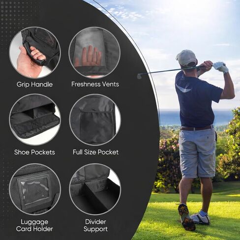 Golf Accessories for Men - Unique Golfer Gifts for Men - Versatile and Ventilated Golf Storage Bag with Shoe Organizer, Ideal for SUV & Car - Durable Golf Trunk Locker Gift Idea in Saudi Arabia