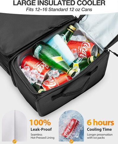 Golf Trunk Organizer with Built-in Hard Frame & Insulated Cooler Compartment, Ventilated Shoe Storage for 2 Pairs(Up to Mens US 11), Car Trunk Locker for Balls, Tees, Polos, Gloves - Black in Kuwait