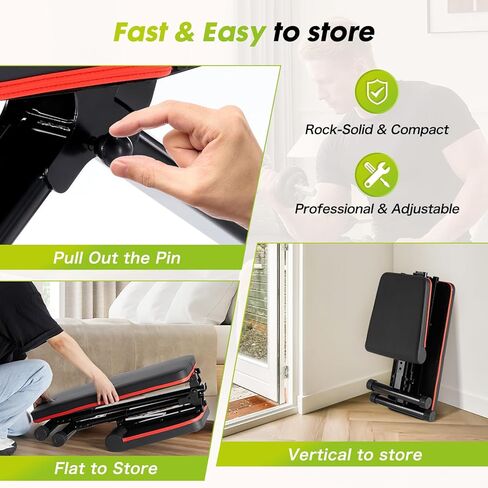 مقعد وزن قابل للتعديل من OLIXIS لتدريب قوة الجسم بالكامل، مقعد تمرين قابل للطي مع أوضاع مسطحة مائلة، مقعد دمبل بسعة 795 رطلًا لصالة الألعاب الرياضية المنزلية، والجلوس، والضغط، وتمارين البطن in Kuwait