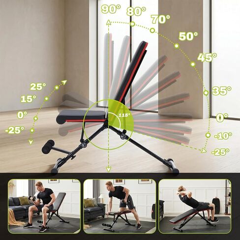 OLIXIS Adjustable Weight Bench for Full Body Strength Training, Foldable Workout Bench with Incline Flat Positions, 795 lbs Capacity Dumbbell Bench for Home Gym, Sit Up, Press, and Ab Exercises in Saudi Arabia
