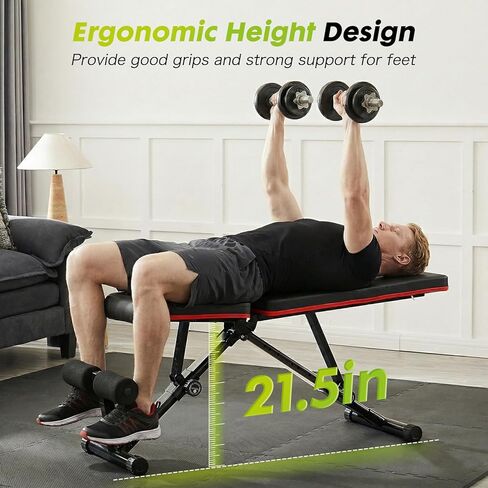 OLIXIS Adjustable Weight Bench for Full Body Strength Training, Foldable Workout Bench with Incline Flat Positions, 795 lbs Capacity Dumbbell Bench for Home Gym, Sit Up, Press, and Ab Exercises in Saudi Arabia