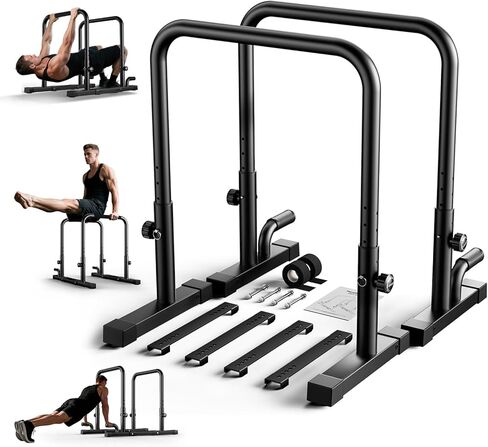 2026 Upgraded Dip Bars 880LBS Heavy Duty Dip Bar Station Height & Width Adjustable Parallel Bars for Full Body Strength Training Dip Stands Calisthenics Equipment for Home Push Up Bar in Saudi Arabia