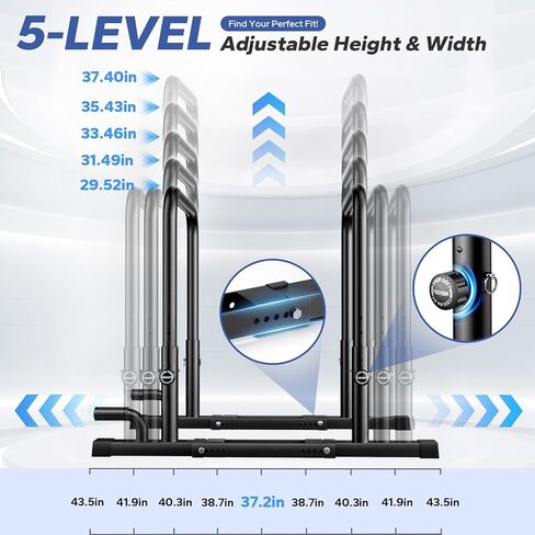 2026 Upgraded Dip Bars 880LBS Heavy Duty Dip Bar Station Height & Width Adjustable Parallel Bars for Full Body Strength Training Dip Stands Calisthenics Equipment for Home Push Up Bar in Saudi Arabia