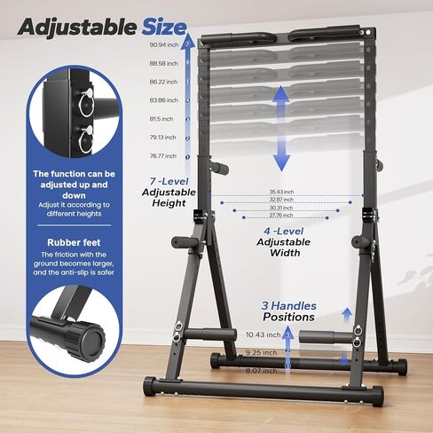 Foldable Pull Up Bar Free Standing, Strength Training Pull-up Bars Adjustable Pull Up Station, Power Tower Pull Up Bar MultiFunction Pull Up Dip Station Workout Equipment For Home Gym Support 480 LBS in Saudi Arabia