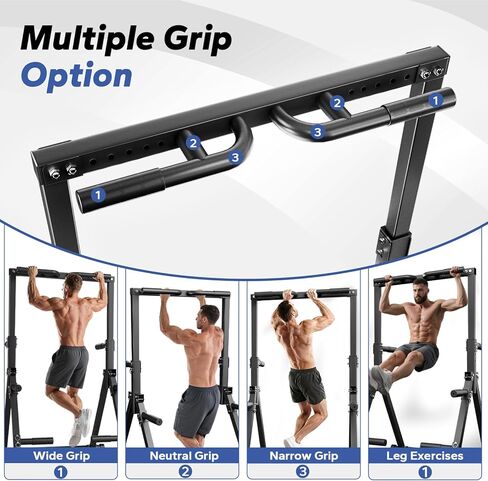 Foldable Pull Up Bar Free Standing, Strength Training Pull-up Bars Adjustable Pull Up Station, Power Tower Pull Up Bar MultiFunction Pull Up Dip Station Workout Equipment For Home Gym Support 480 LBS in Saudi Arabia