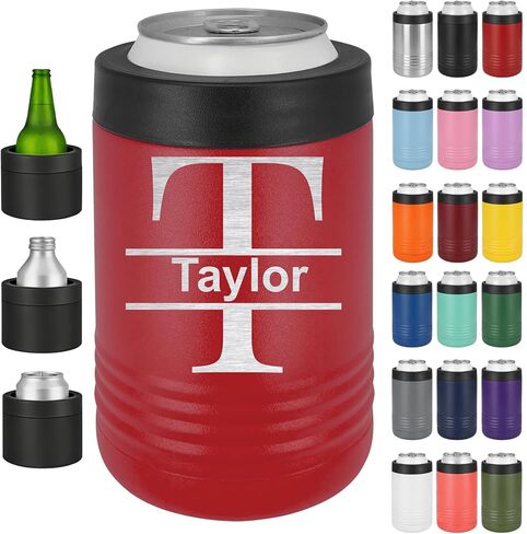 Personalized Custom Monogrammed 12 oz and 16 oz Universal Can and Bottle Vacuum Insulated Powder Coated Can Cooler Keeps Beverage Cold for Hours Available in Various Colors in Saudi Arabia