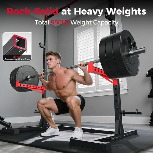 FLYBIRD Squat Rack with Pull-Up Bar, Adjustable Multi-Functional Power Rack, Inner Width Squat Rack Stand Suitable for 6FT,7FT Barbell for Home Gym Equipment… in Kuwait