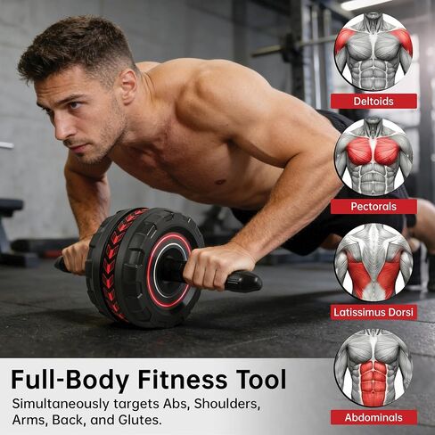 Ab Roller Wheel for Abs Workout - Core Strength Training Equipment for Home Gym with Knee Pad, Abdominal Exercise Wheel for Men and Women in Saudi Arabia