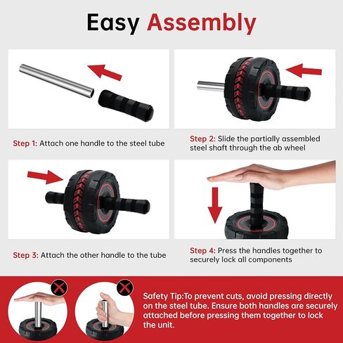 Ab Roller Wheel for Abs Workout - Core Strength Training Equipment for Home Gym with Knee Pad, Abdominal Exercise Wheel for Men and Women in Saudi Arabia