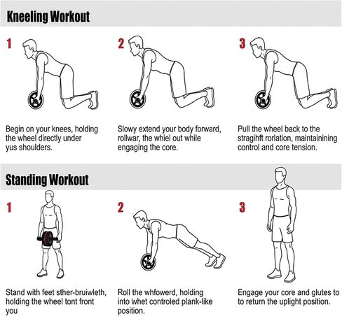 Ab Roller Wheel for Abs Workout - Core Strength Training Equipment for Home Gym with Knee Pad, Abdominal Exercise Wheel for Men and Women in Saudi Arabia