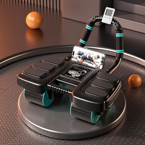 2025 New Ab Wheel Roller with Elbow Support - Automatic Rebound Abdominal Wheel Roller, The Upgraded Four-wheel Abdominal Wheel Core Workout Equipment Home Gym Abs Machine in Kuwait