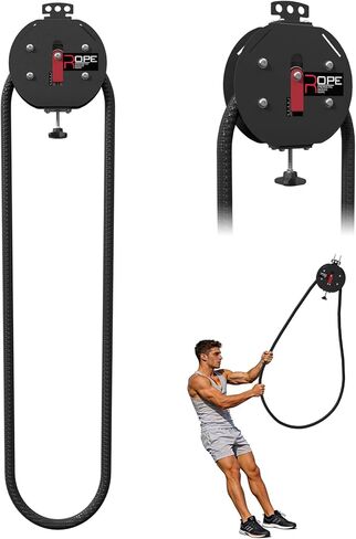 مدرب حبل لا نهاية له لصالة الألعاب الرياضية المنزلية، نظام بكرة كابل محمول مع حبل نايلون بحلقة مغلقة بطول 14 قدمًا، آلة حبال إنفينيتي ذات المقاومة القصوى 66 رطل لتدريبات القوة لكامل الجسم، كارديو HIIT in Kuwait