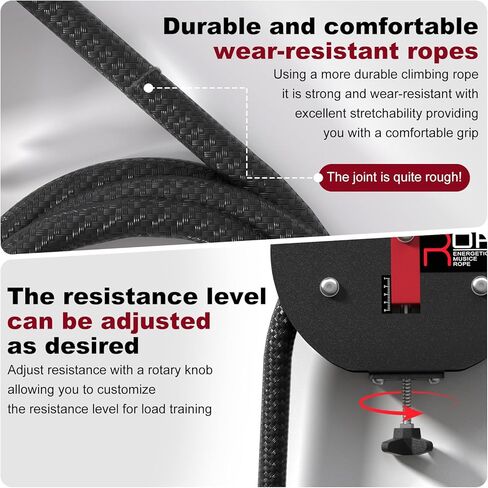 مدرب حبل لا نهاية له لصالة الألعاب الرياضية المنزلية، نظام بكرة كابل محمول مع حبل نايلون بحلقة مغلقة بطول 14 قدمًا، آلة حبال إنفينيتي ذات المقاومة القصوى 66 رطل لتدريبات القوة لكامل الجسم، كارديو HIIT in Kuwait