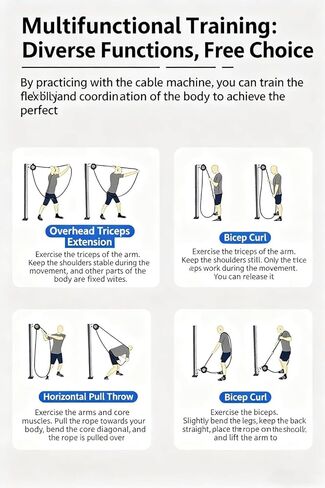 Endless Rope Trainer,Portable Cable Pulley System,Pulley Cable Machine System with Adjustable Resistance,Home Gym Equipment for Grip,Arms,Back,Body Coordination Exercises in Saudi Arabia