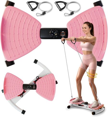 Waist Twister Machine Exercise, Ab Twist Board with Smart LED Digital Counter, Supports 300 lbs, Noiseless, Anti-Slip, Compact Portable for Home Gym Workout Equipment in Saudi Arabia