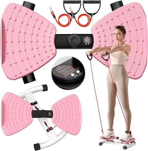 Waist Twister Machine Exercise Fitness Tool, Ab Twister Board with the Smart LED Digital Monitor, 300lbS Capacity & 20dB Ultra-Quiet, Anti-Slip Home Gym Workout Equipment for Women Belly Fat in Kuwait