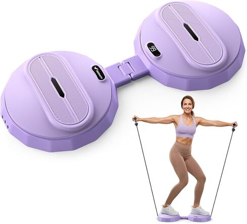 Merach Foldable Twist Board, Waist Twister Machine Exercise with Counter - Silent Ab Twister Board for Home Workout, Abs Exercise for Women & Men, Portable Waist Twisting Machine for Core, Legs & Arms in Kuwait