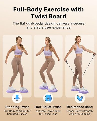 Merach Foldable Twist Board, Waist Twister Machine Exercise with Counter - Silent Ab Twister Board for Home Workout, Abs Exercise for Women & Men, Portable Waist Twisting Machine for Core, Legs & Arms in Kuwait