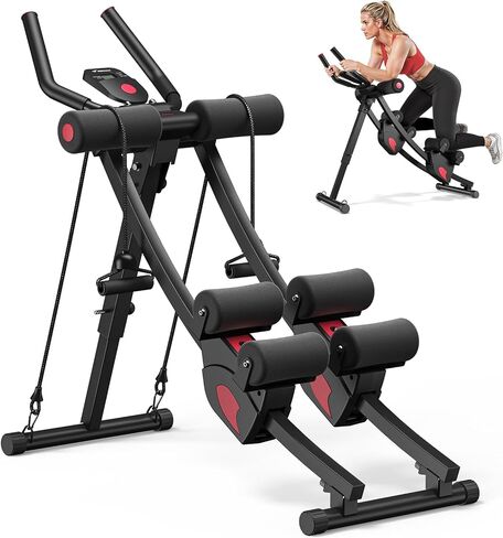 MERACH Ab Machine, Adjustable Ab Trainer Machine, AB Workout Equipment for Home Gym, Independent Dual Tracks for Mountain Climber, Foldable for Home Exercise, Load Capacity 440 LBS in Kuwait