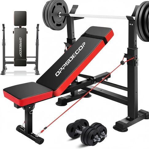 OPPSDECOR 900LBS All in One Weight Bench Set with Squat Rack Adjustable Workout Bench with Leg Developer Preacher Curl Rack Fitness Strength Training Bench for Home Gym in Saudi Arabia