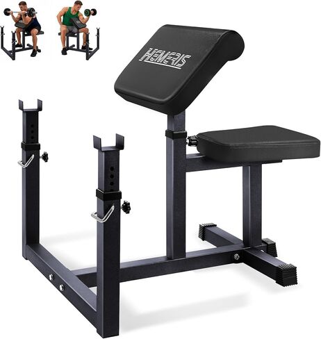 Preacher Curl Bench, Max Load 450 LBS Strength Training Bench Home Gym Bench Fitness Equipment,6-Level Seated Barbell Dumbbell Bicep Curl Machine Weight Bench in Saudi Arabia