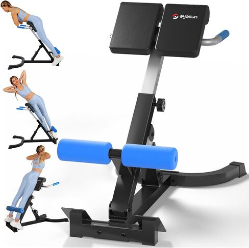 Roman Chair,Foldable Back Extension Machine,Adjustable Ab Back Extension Machine,Core Strength Trainer,Back Exercise Machine for Glute,Ab Workouts,Full All-in-One Body Workout&Home Gym Fitness（Blue） in Saudi Arabia