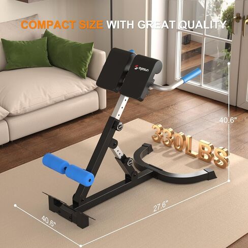 Roman Chair,Foldable Back Extension Machine,Adjustable Ab Back Extension Machine,Core Strength Trainer,Back Exercise Machine for Glute,Ab Workouts,Full All-in-One Body Workout&Home Gym Fitness（Blue） in Saudi Arabia
