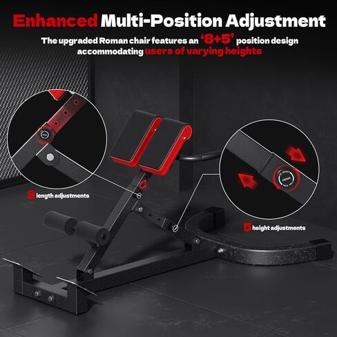 Roman Chair, Adjustable Hyper Back Extension Machine - 500LBS Multi-Function Back Extension Bench Machine for Glute, Hamstring and Lower Back Workout Equipment for Home Gym Fitness in Saudi Arabia