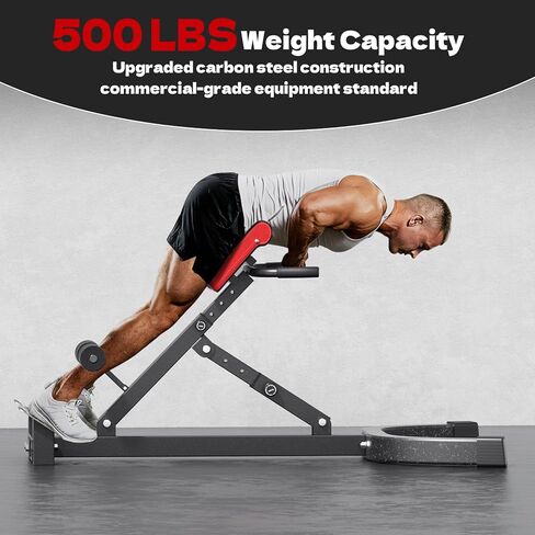 Roman Chair, Adjustable Hyper Back Extension Machine - 500LBS Multi-Function Back Extension Bench Machine for Glute, Hamstring and Lower Back Workout Equipment for Home Gym Fitness in Saudi Arabia