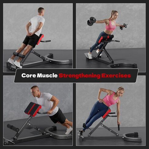 Roman Chair, Adjustable Hyper Back Extension Machine - 500LBS Multi-Function Back Extension Bench Machine for Glute, Hamstring and Lower Back Workout Equipment for Home Gym Fitness in Saudi Arabia